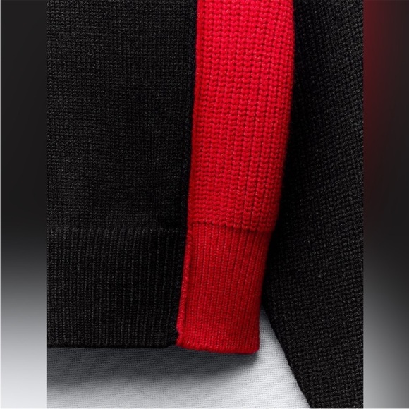 Zara Crop Knit Sweater Navy & Red - Size Medium - Picture 6 of 6